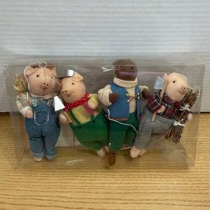 Heart Felts Midwest of Cannon Falls Three Little Pigs Wolf Christmas Ornaments